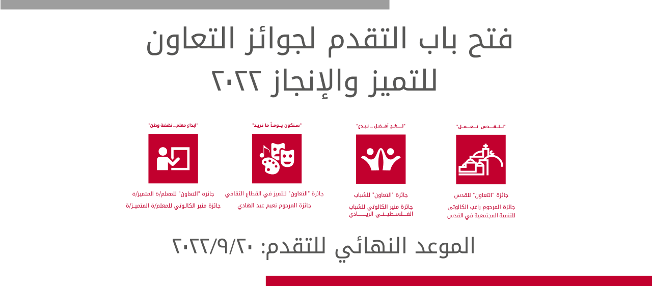 "التعاون" تطلق جوائزها للعام 2022 لدعم الإنجاز والتميز والابداع 

