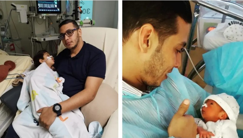 صورة لأب وطفله تبكي الأردنيين.. احتضنه يوم ولادته ويوم وفاته

