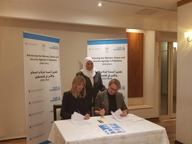 توقيع اتفاقية لتعزيز أجندة المرأة والسلام والأمن في فلسطين
