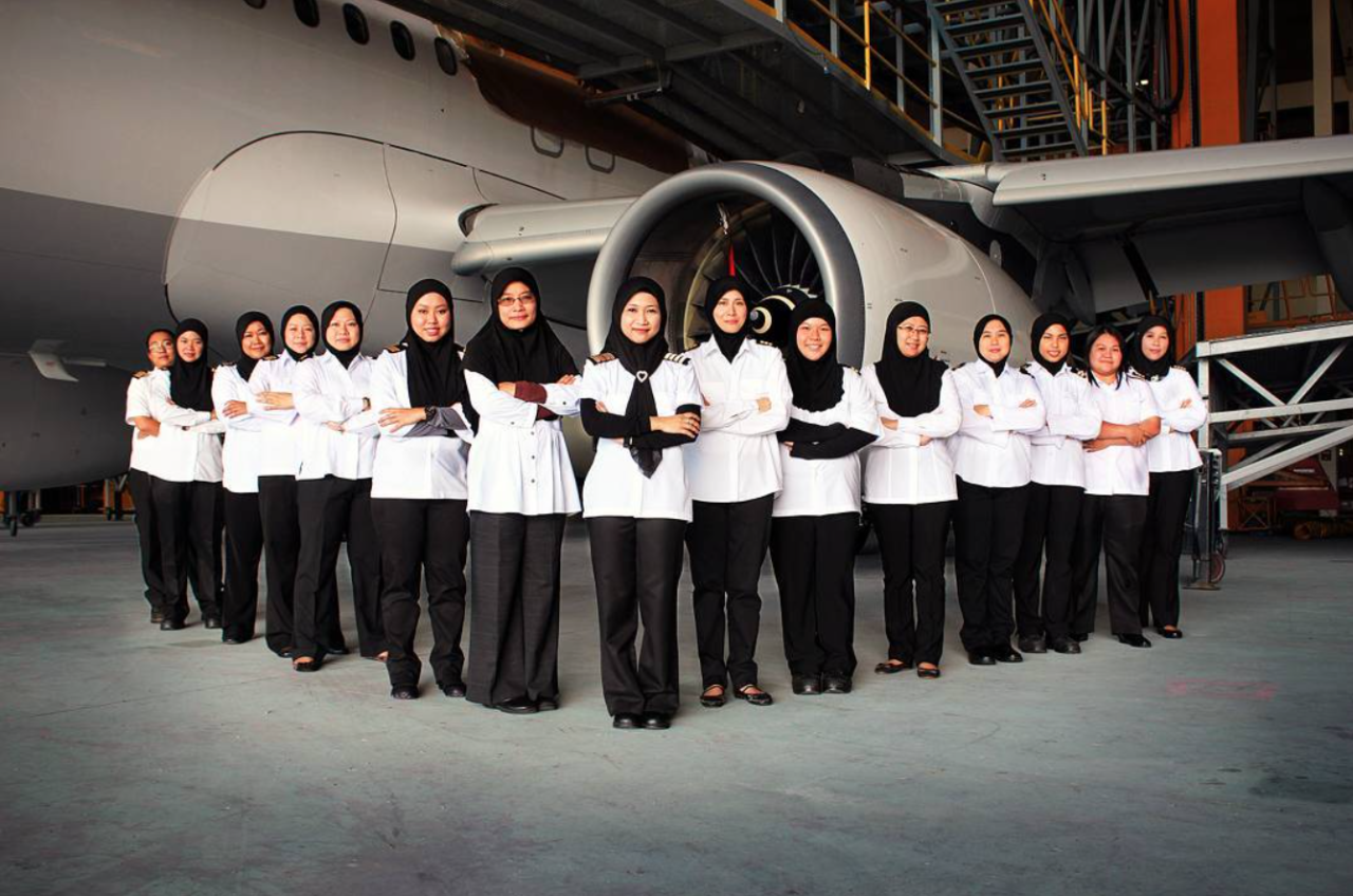 First all-women flight crew from Brunei lands in country where women can’t drive