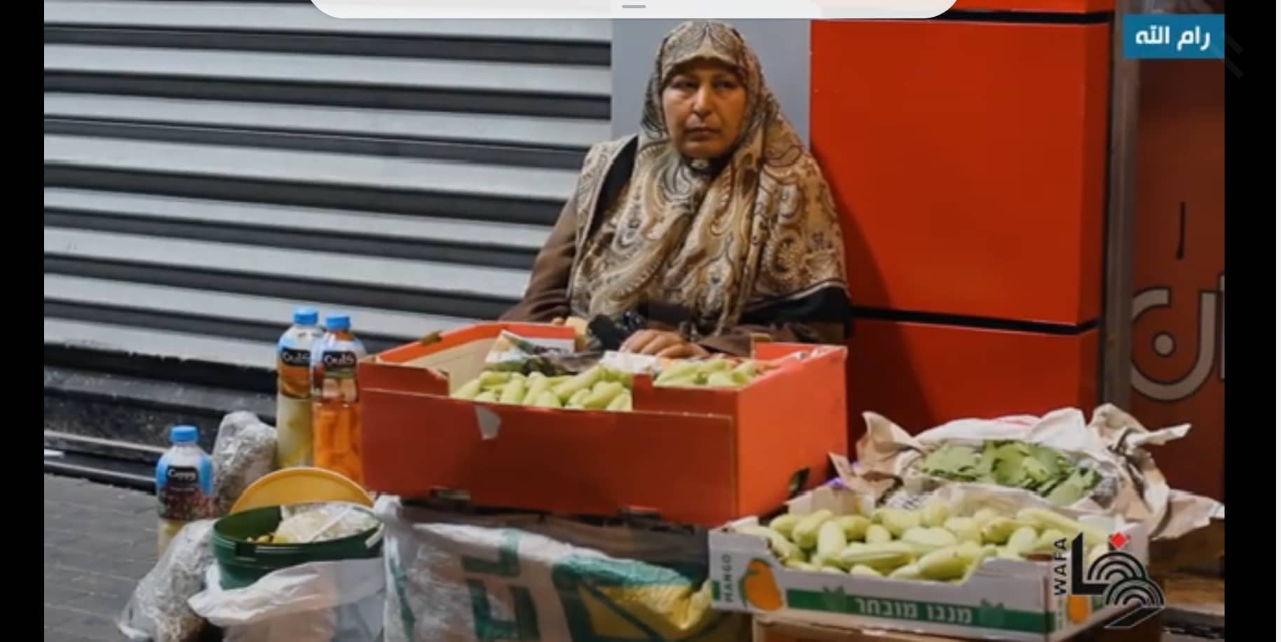 فاطمة.. تسترزق من تعب الارض على رصيف رام الله ! (فيديو)
